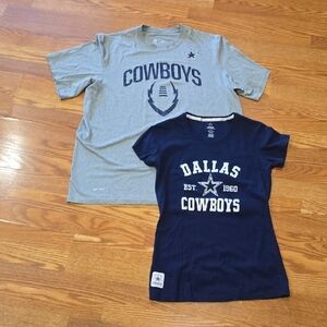 His And Hers Cowboys T-Shirt Set - Gray and Navy